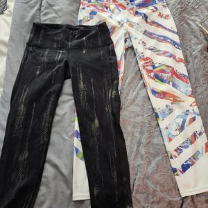 Athleta Black and Multicolor Leggings